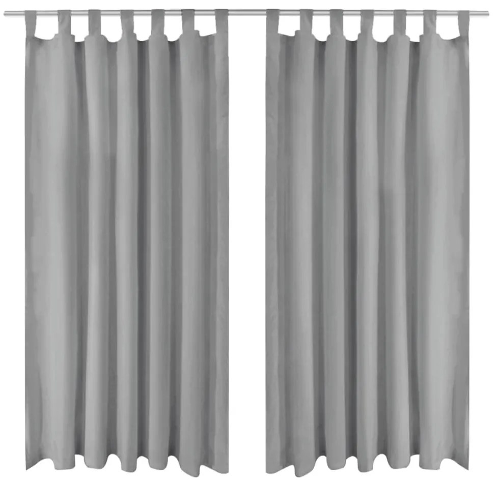 vidaXL Cortinas de cetim com presilhas 2 pcs 140x225 cm cinzento