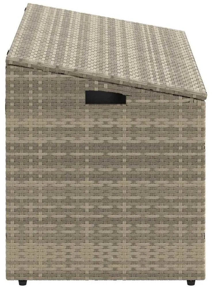 Caixa de arrumação p/ jardim 110x50x58 cm vime PE cinza-claro