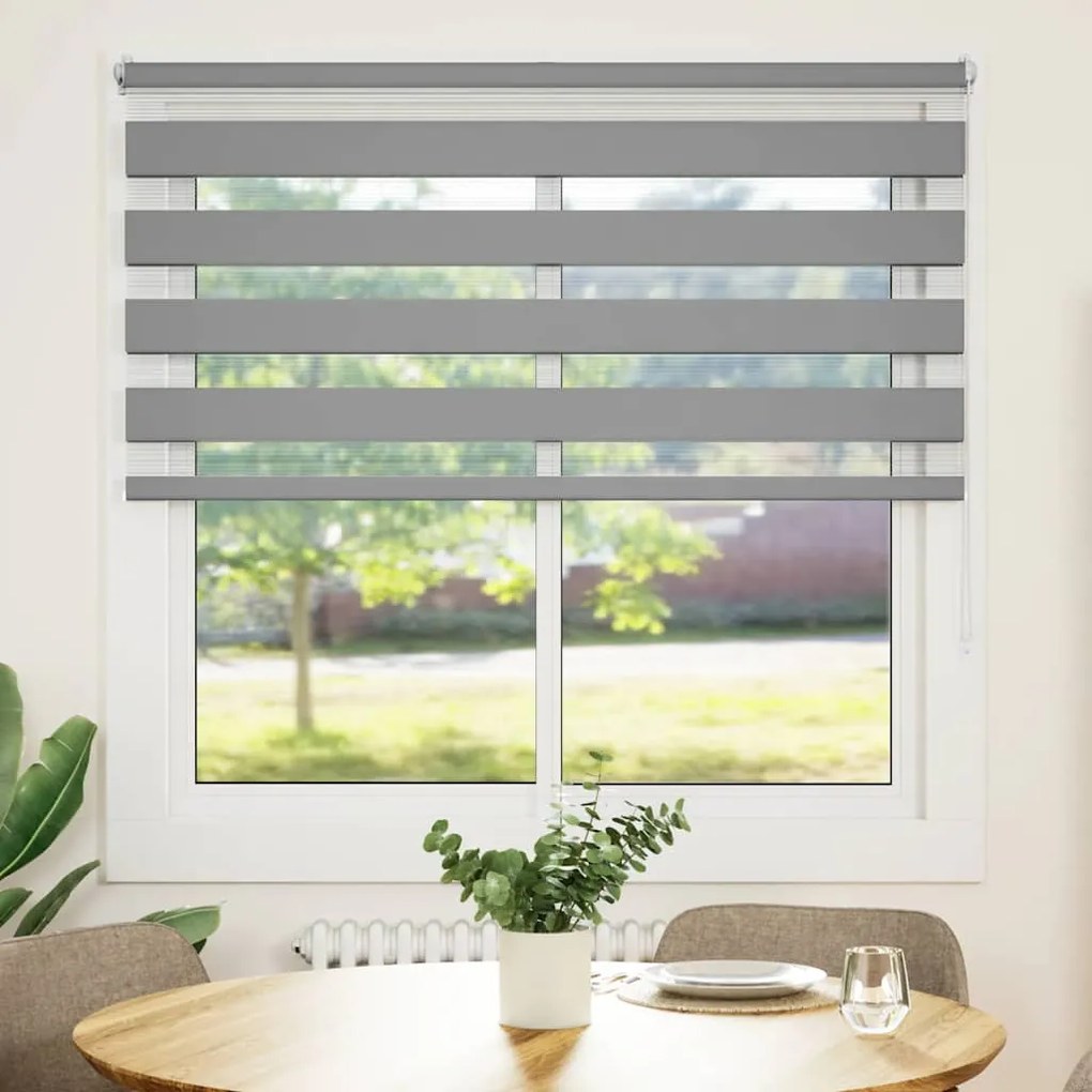 Estore de rolo 140 x 175 cm, linhas de zebra / Cinza