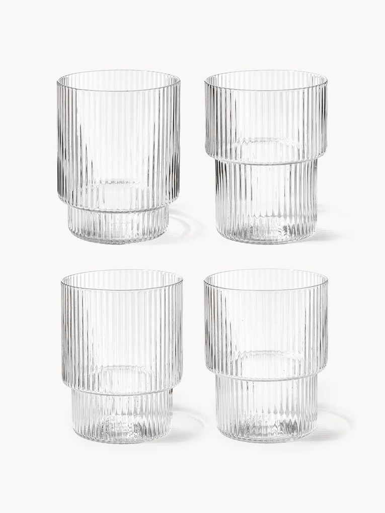 Copos artesanais com textura canelada Ripple, 200 ml, 4 uni.