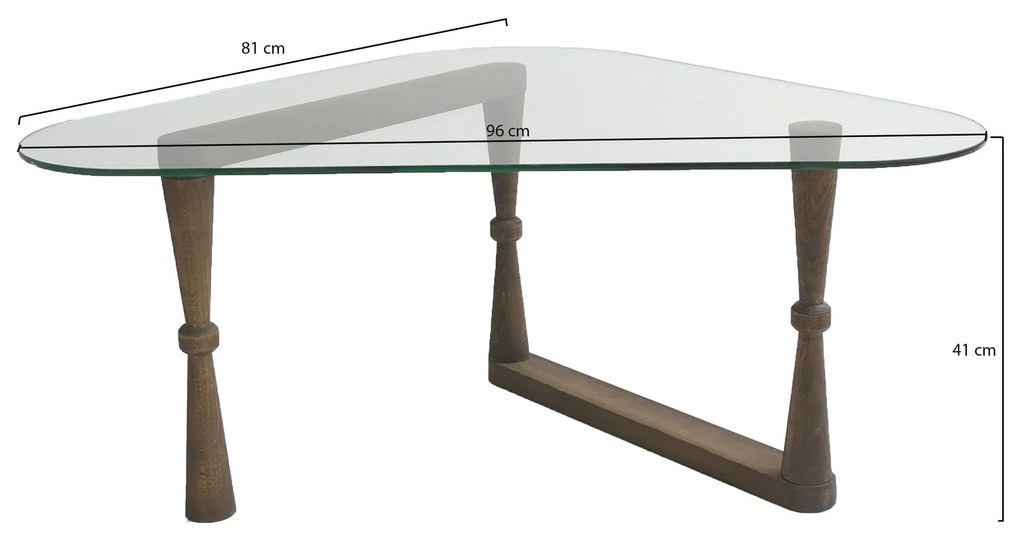 Mesa de Café Cam - Nogueira - 96x41x81 cm