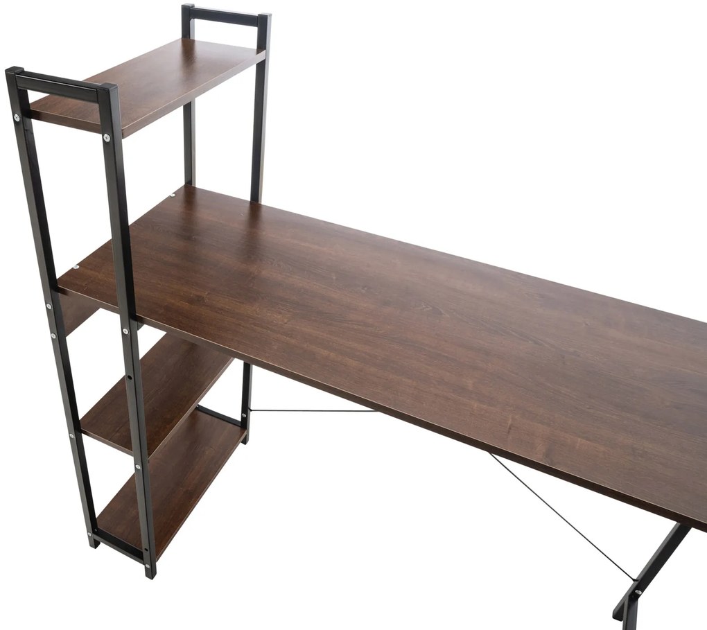 Secretária com prateleiras laterais Poe 120 x 111 x 44 cm Cor Nogueira