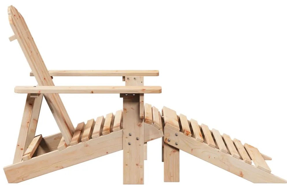 Cadeira adirondack com otomana madeira de abeto maciça