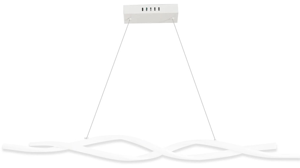 HOMCOM Candeeiro de Teto Moderno com LED IP20 38W 3700lm e Cordas Ajustáveis Candeeiro de Teto de Alumínio 90x9x9cm Prata | Aosom Portugal