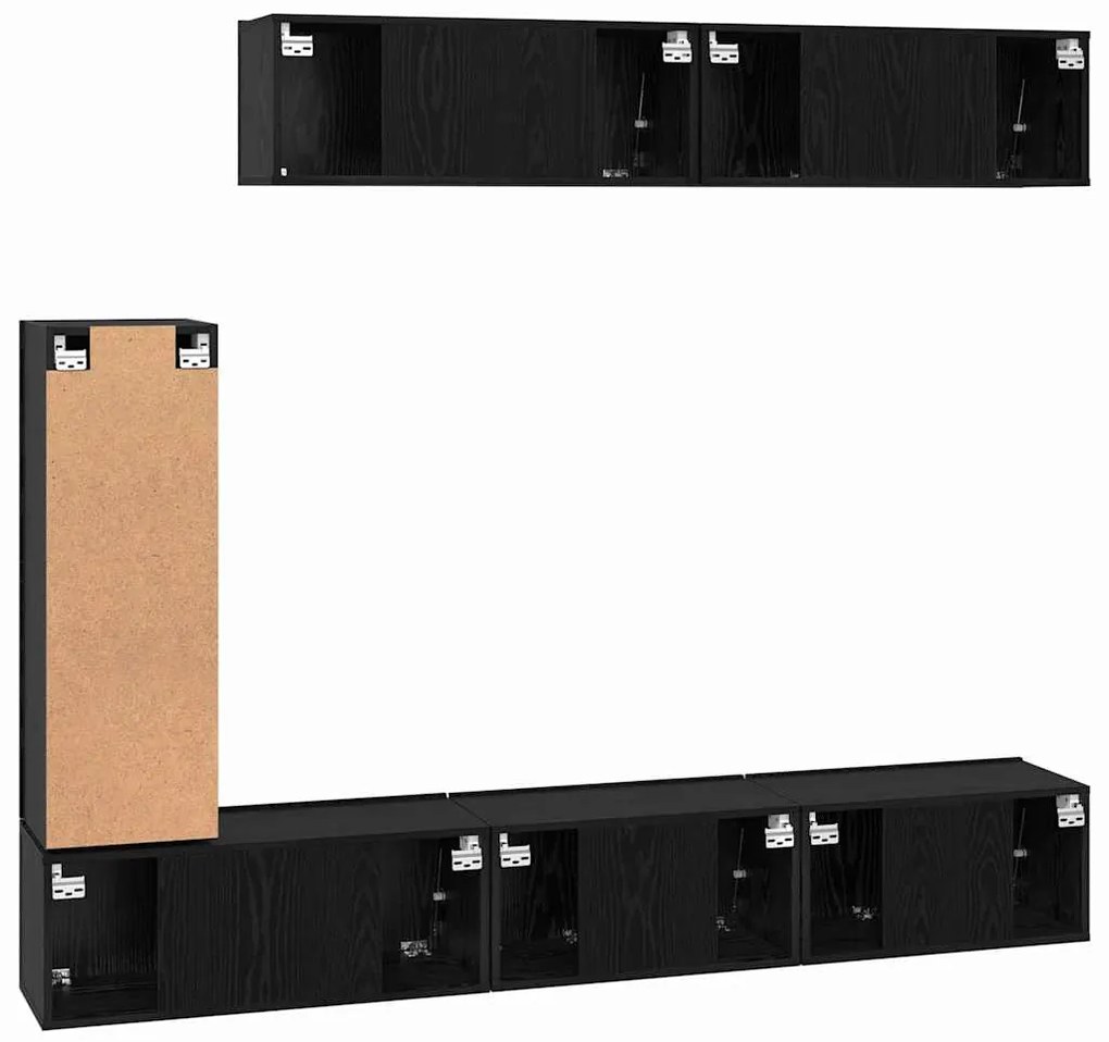Conjunto de móvel de TV 6 pcs Carvalho preto 30.5 x 30 x 90 cm