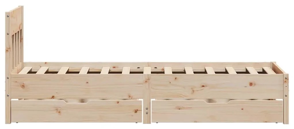 Cama sem colchão 75x190 cm madeira de pinho maciça
