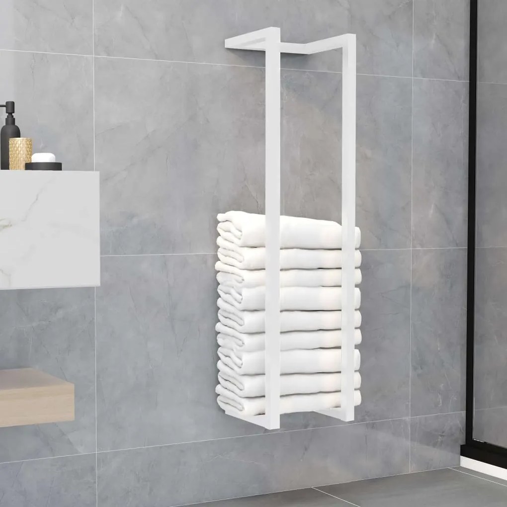 336117 vidaXL Toalheiro 25x20x95 cm aço branco