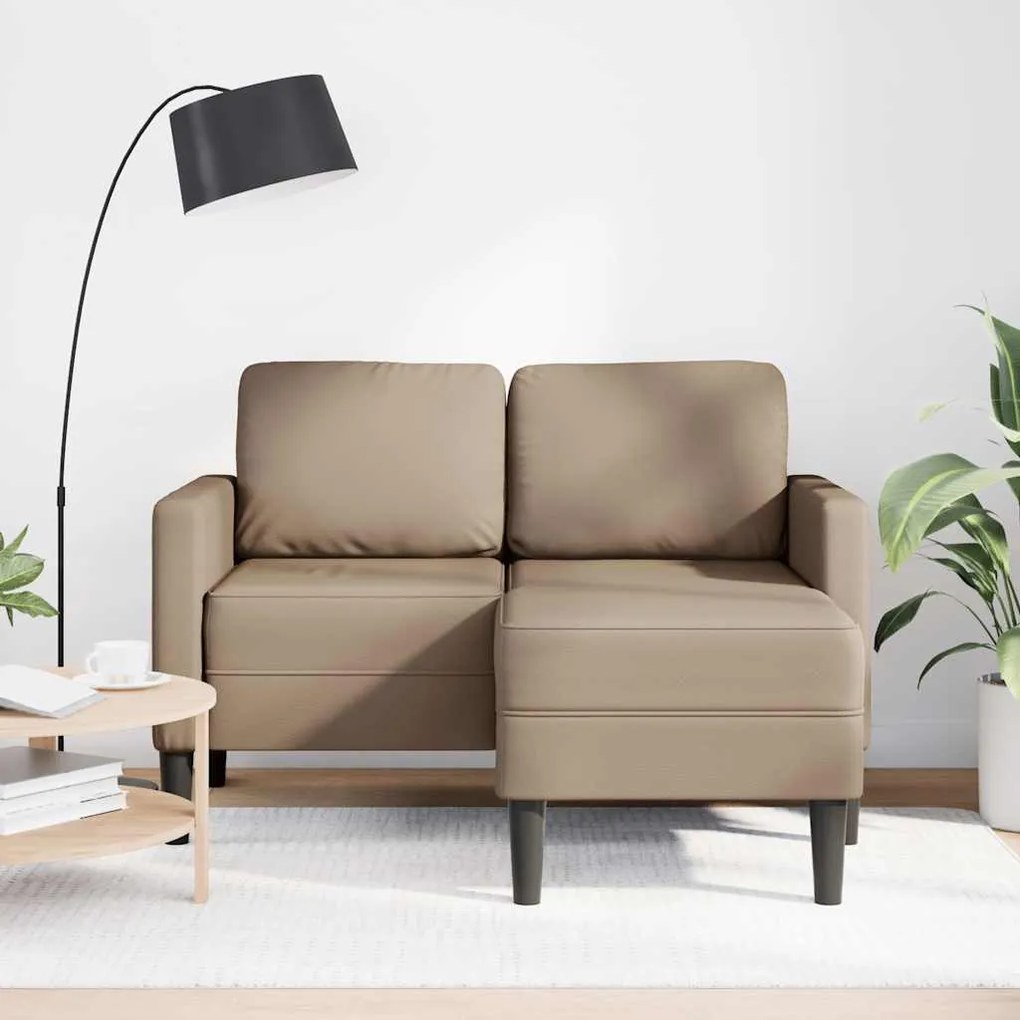 Sofá 2 lugares com Chaise em L 125 cm couro artificial