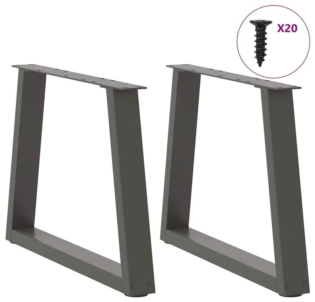 Pés para mesa de centro em forma de V, 2 peças, antracite, 50x (42-43,
