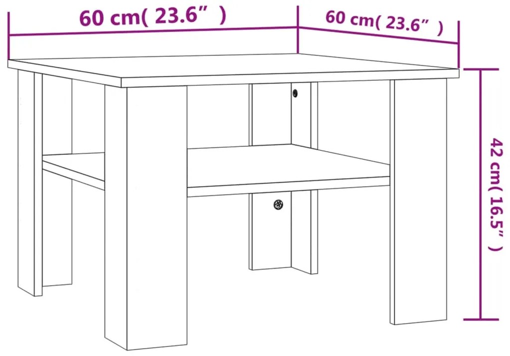 Mesa de centro derivados de madeira cinzento cimento