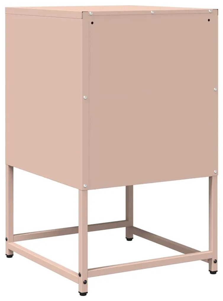 Mesa de cabeceira 36x39x60,5 cm aço laminado a frio rosa