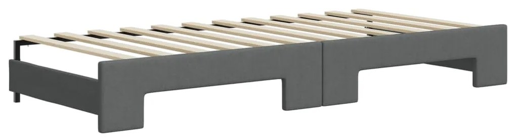 Sofá-cama c/ gavetão/colchões 100x200cm tecido cinzento-escuro