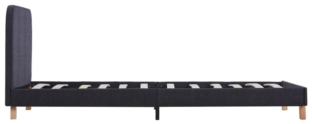 Estrutura de cama em tecido 90x200 cm cinzento-escuro