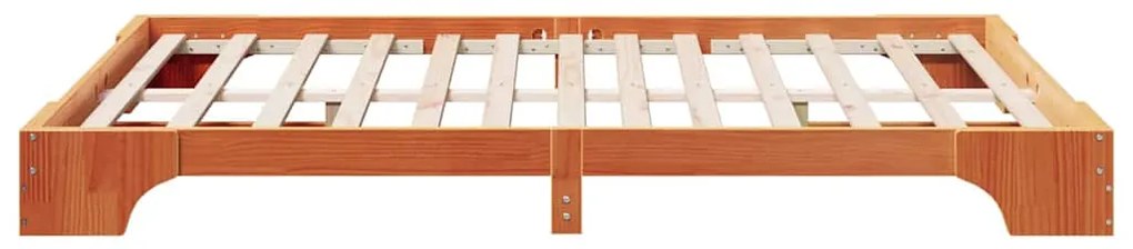 Cama Castanho 150x200 cm em Madeira de Pinho Maciça