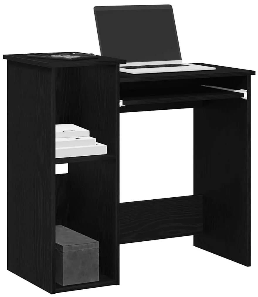 vidaXL Secretária com prateleiras 84x40x78 cm contraplacado preto