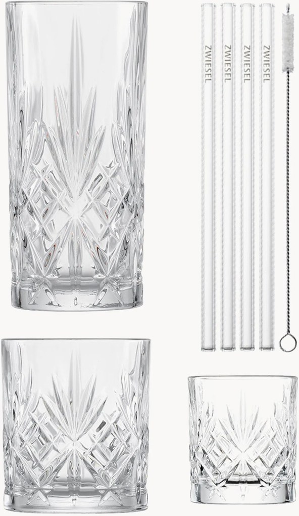 Conjunto de bar em vidro de cristal Show, conjunto de 17