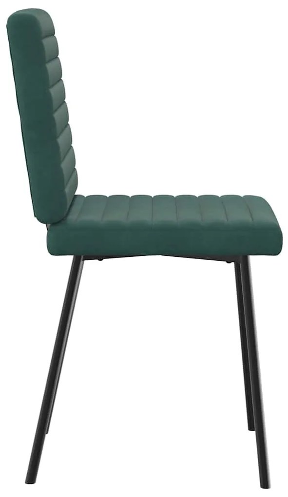 Cadeiras de jantar 2 pcs veludo verde-escuro