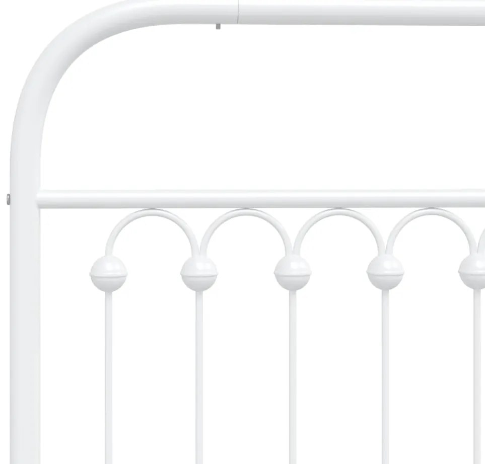 Estrutura de cama com cabeceira 150x200 cm metal branco