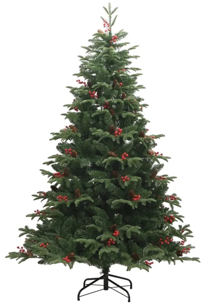 Árvore de Natal artificial articulada c/ pinhas e bagas 210 cm