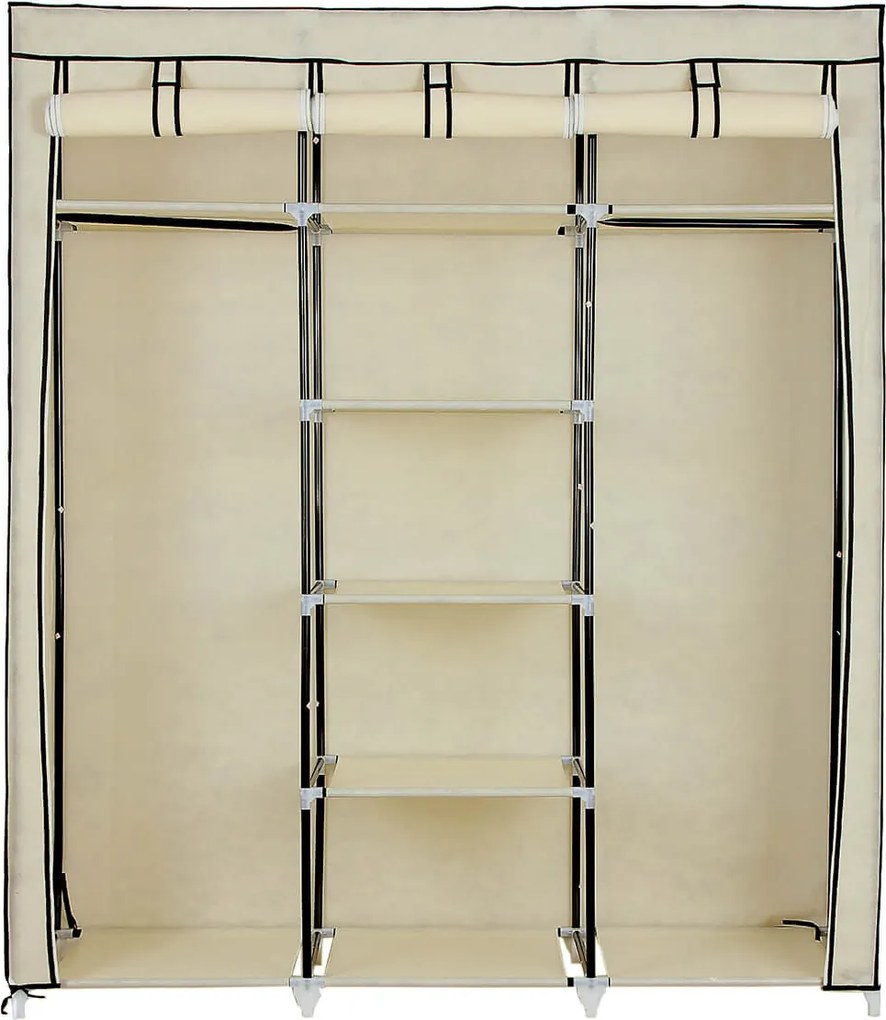 Guarda roupa em tecido 150 x 45 x 175 cm Bege