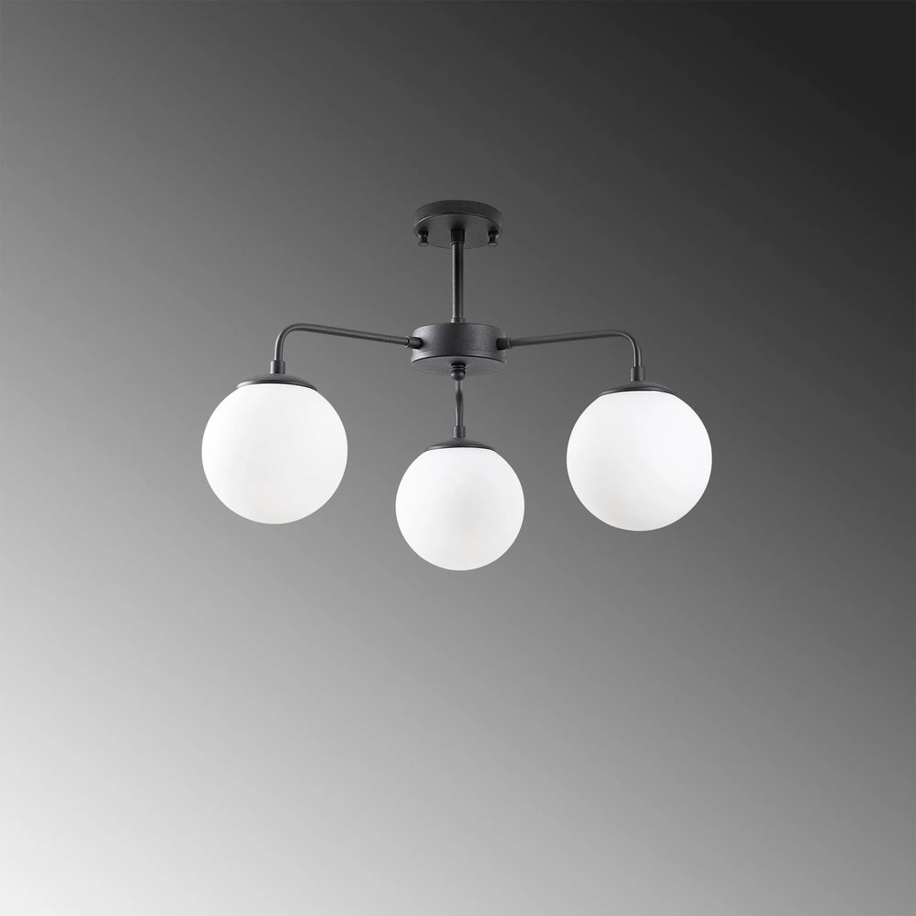 Candeeiro de Teto Viran – Preto e Creme – 56 x 56 x 43 cm