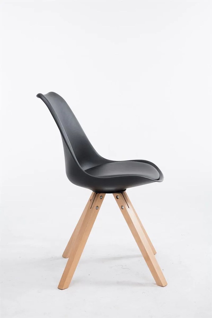 Cadeira de cozinha e sala de jantar Toulouse em couro sintético 47,5 x 83 x 55,5 cm Preto