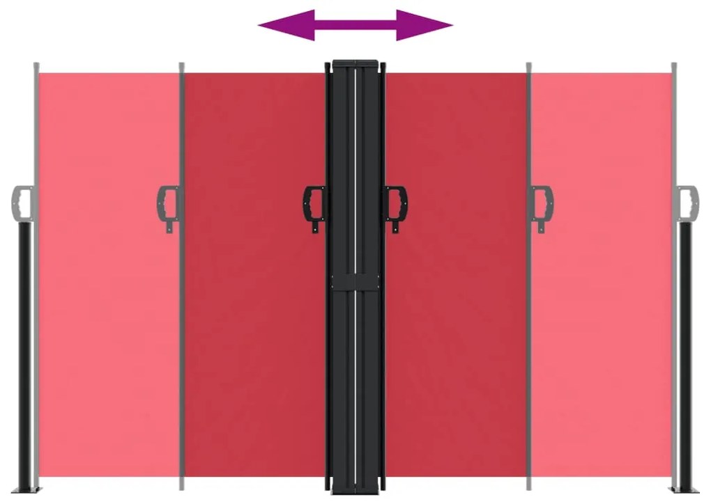 Toldo lateral retrátil 160x1200 cm vermelho