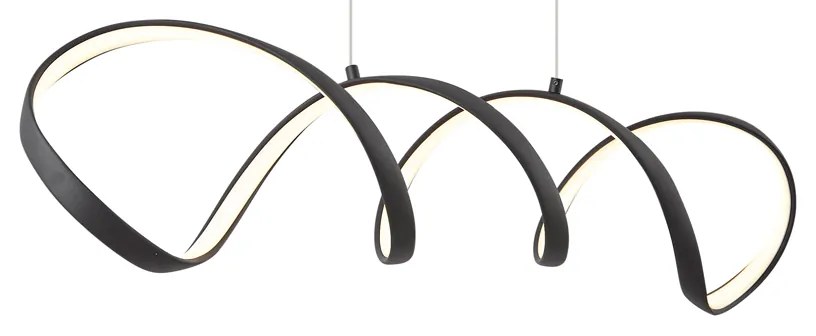 Candeeiro suspenso de design preto 100cm Incl. LED regulável em 3 níveis - Wokkel