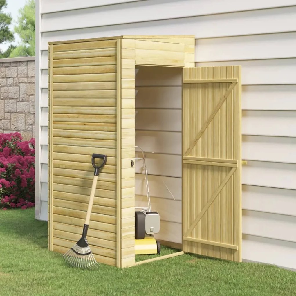 318200 vidaXL Abrigo de arrumação para jardim 100x110x218 cm pinho impregnado