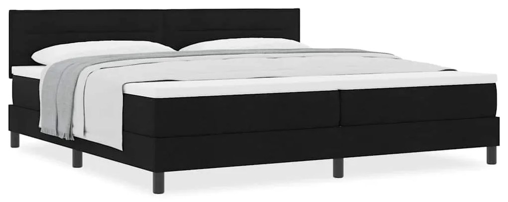 Cama Box com Colchão Preto 200x200 cm Tecido