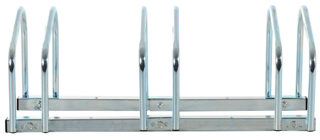 ® Estacionamento 3 bicicletas Aço Prateado 70,5x33x27cm