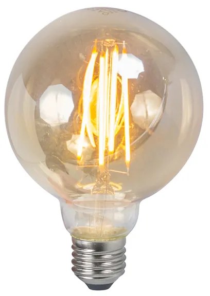 Lâmpada de filamento LED E27 5W 2200K G95 regulável fumaça