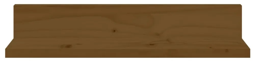 Prateleiras de parede 2 pcs 50x11x9cm pinho maciço castanho-mel