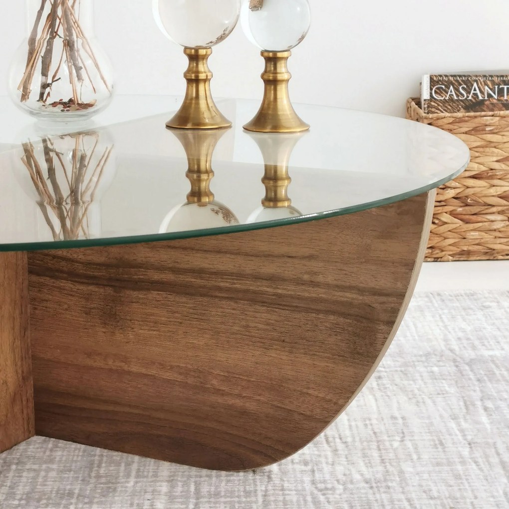 Mesa de Centro Lily – Nogueira – 90x30x90 cm