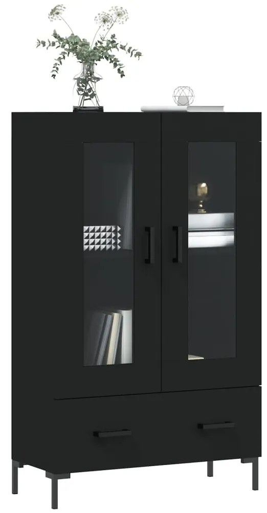 Aparador alto 69,5x31x115 cm derivados de madeira preto