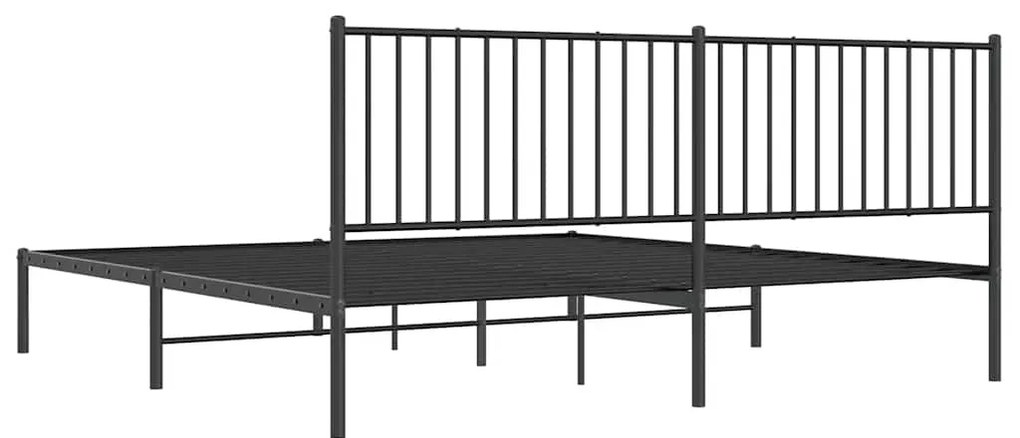 Estrutura de cama com cabeceira 193x203 cm metal preto