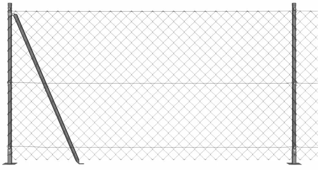 Conjunto de Postes de Cerca Prateado 25 x 1,2 m Aço Galvanizado
