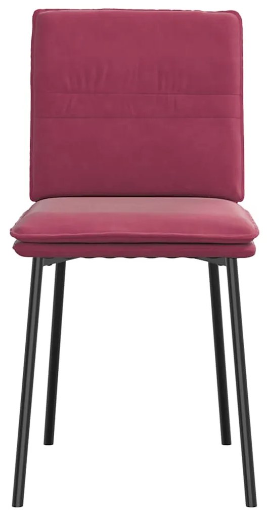 Cadeiras de jantar 2 pcs veludo vermelho tinto