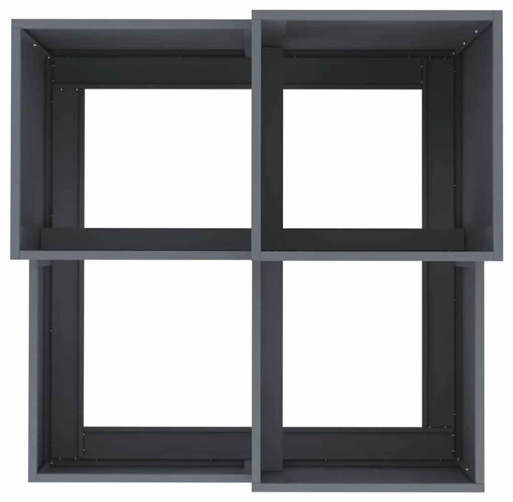 Jardineira vidaXL 80x80x60 cm Aço Antracite