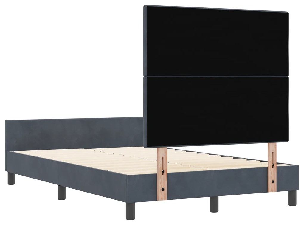 Cama vidaXL Cinza Escuro 120x200 cm Veludo