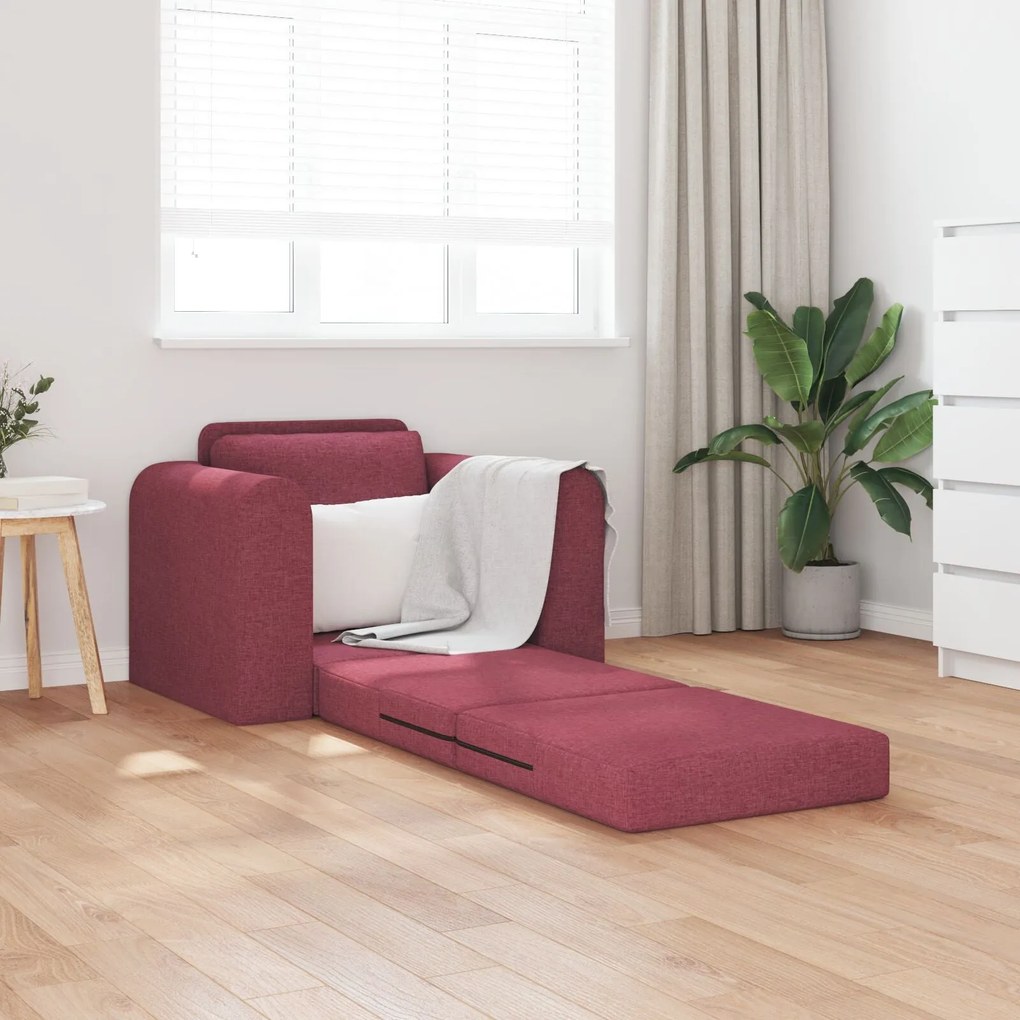 Sofá Cama 2 em 1 Bordô 98x71x83 cm Tecido