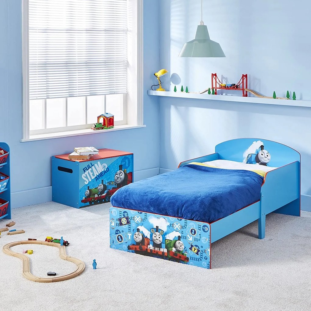 CAMA INFANTIL THOMAS & FRINDS COM COLCHÃO E ALMOFADA 59,x77x142 cm AZUL