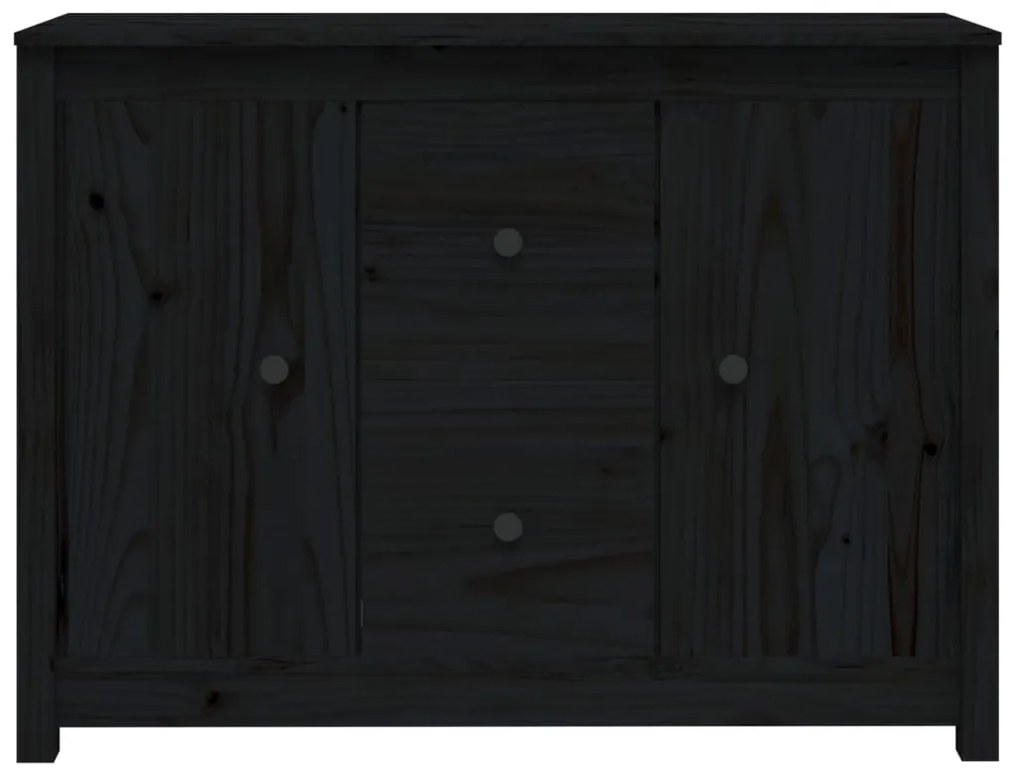 Aparador 100x35x74 cm madeira de pinho maciça preto