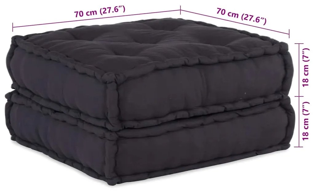Puff Modular 2 Peças em Tecido Antracite