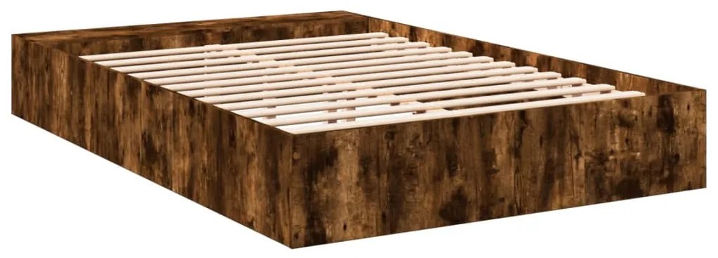 Estrutura de cama 140x200 cm derivados madeira carvalho fumado