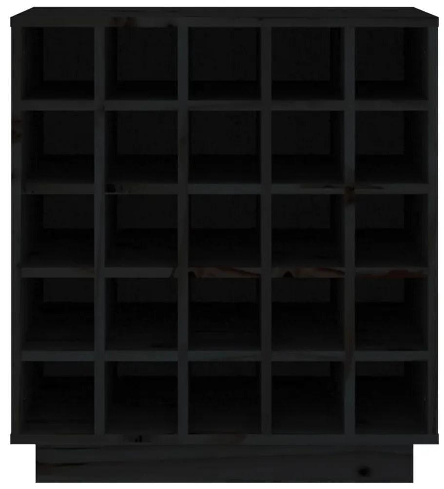 Garrafeira 55,5x34x61 cm madeira de pinho maciça preto