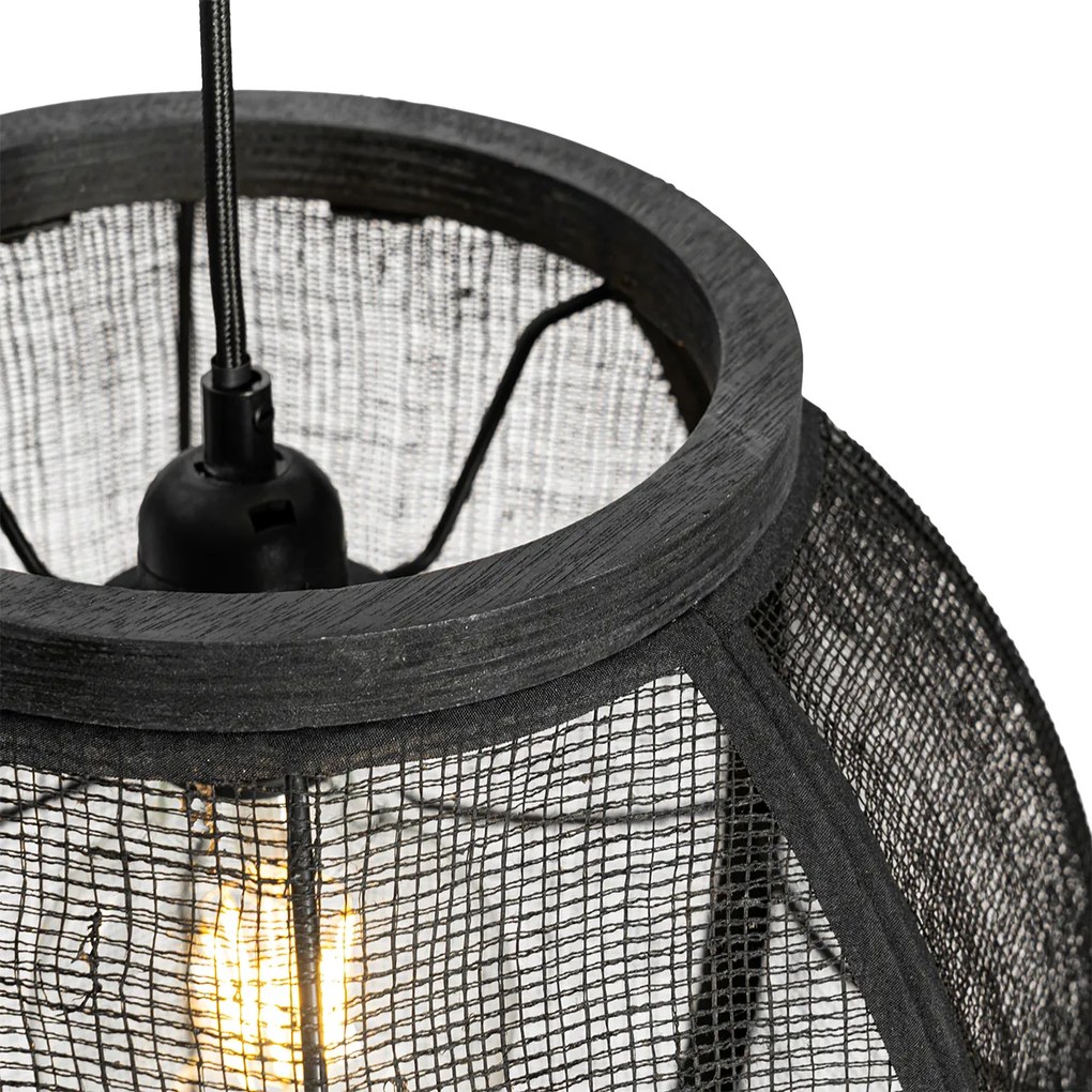 Candeeiro de suspensão oriental preto 35 cm - Rob Oriental
