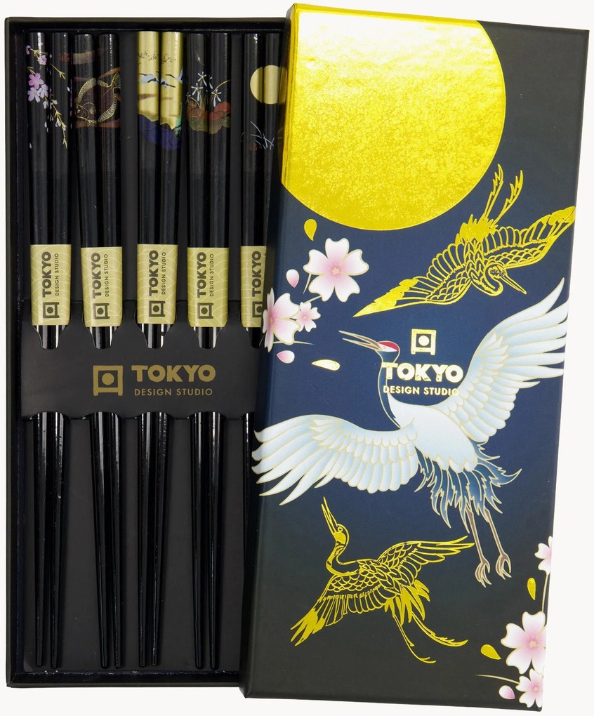 Pauzinhos de bambu Crane, conjunto de 5