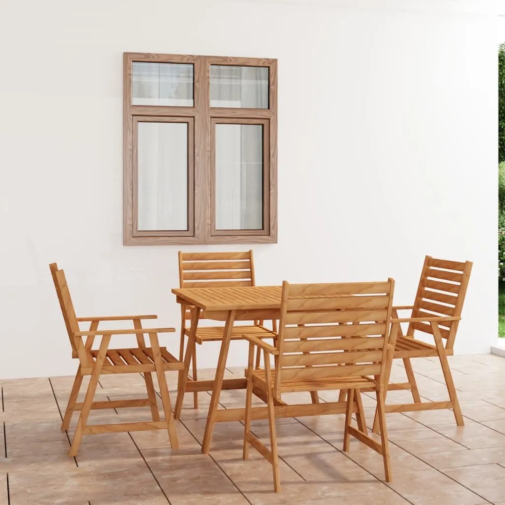 vidaXL 5 pcs conjunto de jantar para jardim madeira de acácia maciça