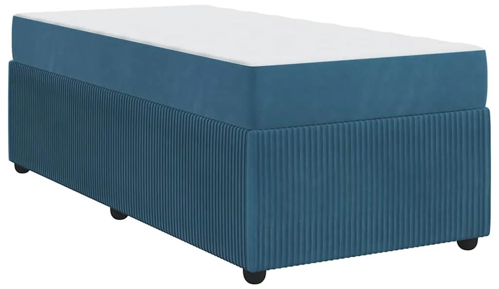 Estrutura de cama com colchão Outros Azul 90 x 190 cm Veludo